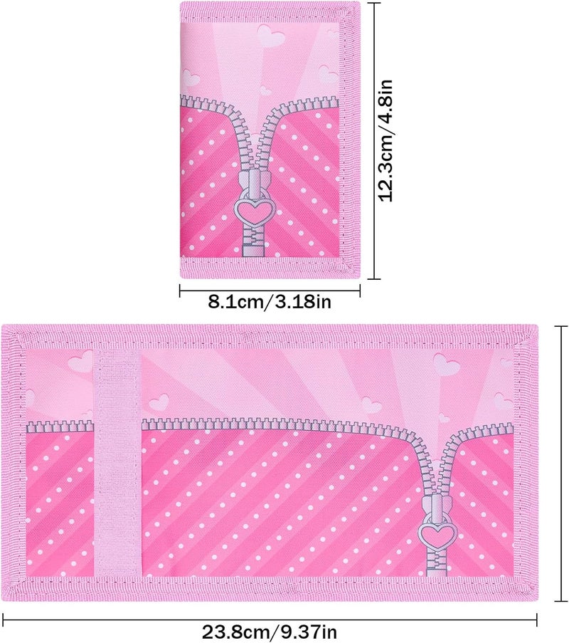 Jonyee Kids Wallets for Boys and Girls Ages 4-18 Trifold, Toddler/Youth Wallet for Boys Age 5-7 with Zippered Coin Pocket and Card Holders, Novelty Wallet for Childrens Birthday Gifts - Pink Zipper - Image 4